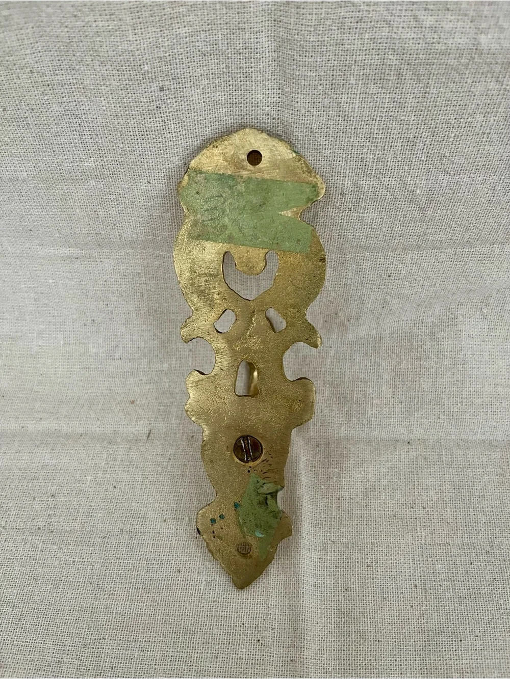 Vintage solid brass ornate wall hook, c1970s (Rococo/French Provincial style)